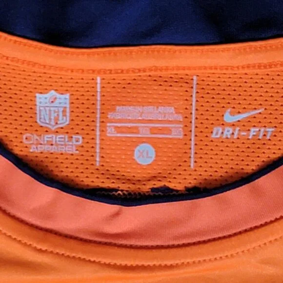 Mens Nike Dri-Fit Orange Denver Broncos Football Performance T-Shirt - XL - Picture 10 of 10